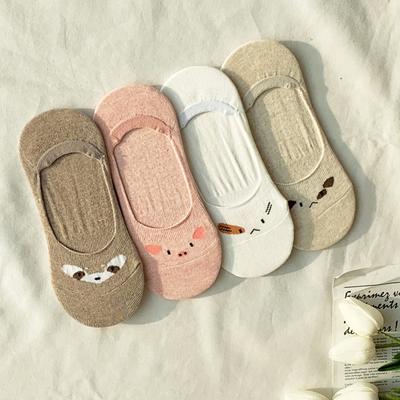 Women's Double-Lock Animal Slippers/Fake Socks 5 Pairs
