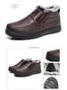 Winter Men's Warm Cotton Shoes: Velvet-Lined, Waterproof, Non-Slip Boots for Middle-Aged & Elderly