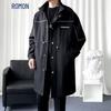 Men's Mid-Length Stand Collar Windbreaker Coat