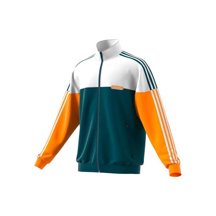 adidas originals Split Firebird Colorblock Casual Sports Stand Collar Side Stripe Windproof Jacket Yellow Green Men s GN8618 S