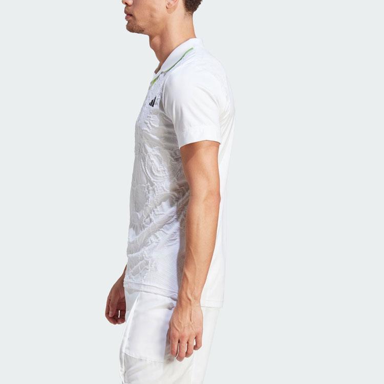 Adidas 2023 Grand Slam Tennis Series Aeroready Freelift Pro Polo With Emblem Logo Men Tops White IA7099