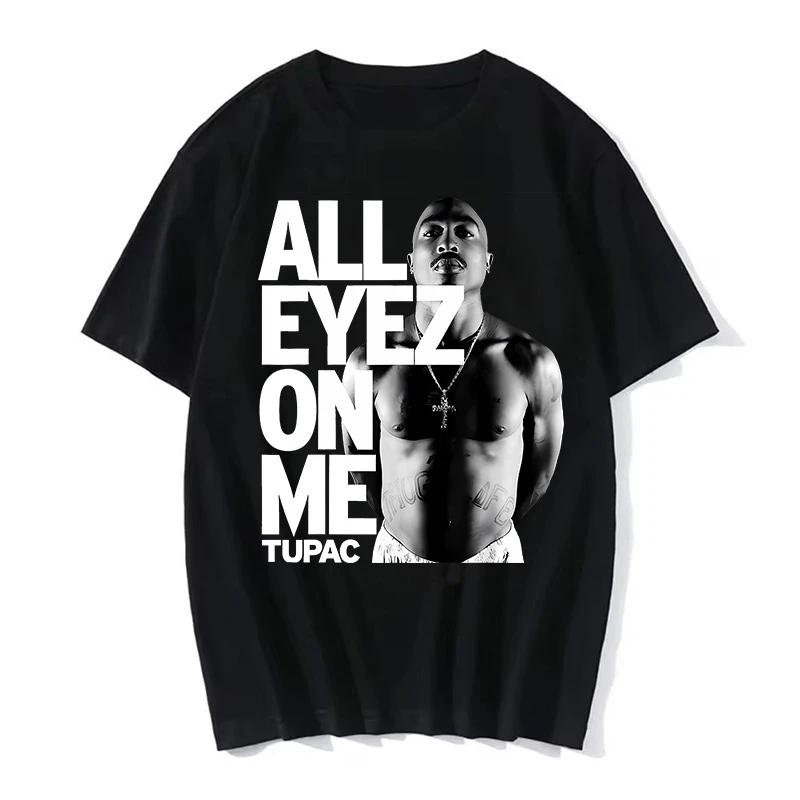 Mode T-Shirt Rapper Tupac Top Hip Hop Streetwear Kurzarm T-Shirt Herren- und Damen-T-Shirts Harajuku Übergröße Kleidung