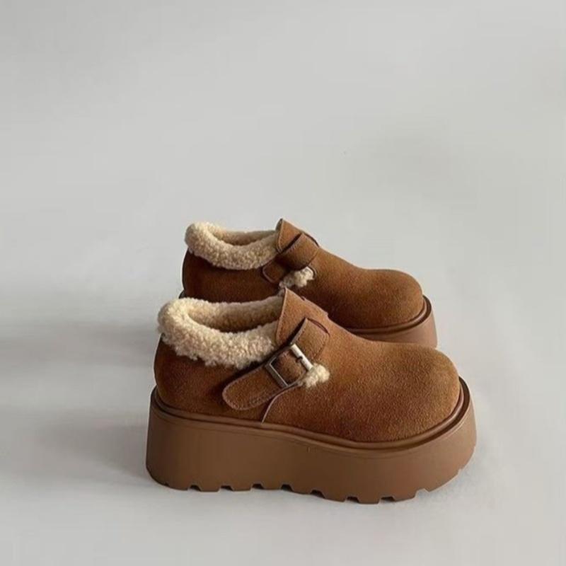 Fashiable New Style Comfortable Buckle Flat Bottom Casual Snow Boots Winter Round Toe Elegant Sexy Thick Soled Women's Boots