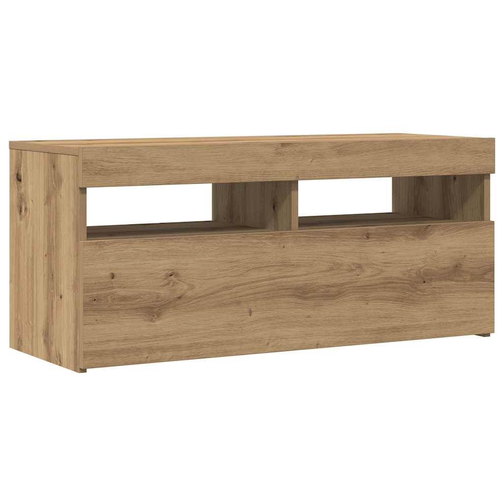 Moderne Retro-TV-Konsole, hängende TV-Konsole, Klapptür-Schränke, 90x35x40 cm