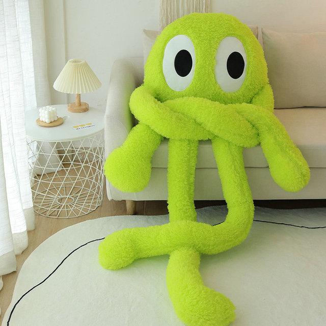 100 cm Kæmpe Swag Færge Grøn Rumvæsen Monster Plyslegetøj Sød Udstoppet Lang Arme Ben Blæksprutte Pyntepude Anime Kawaii Værelsesindretning