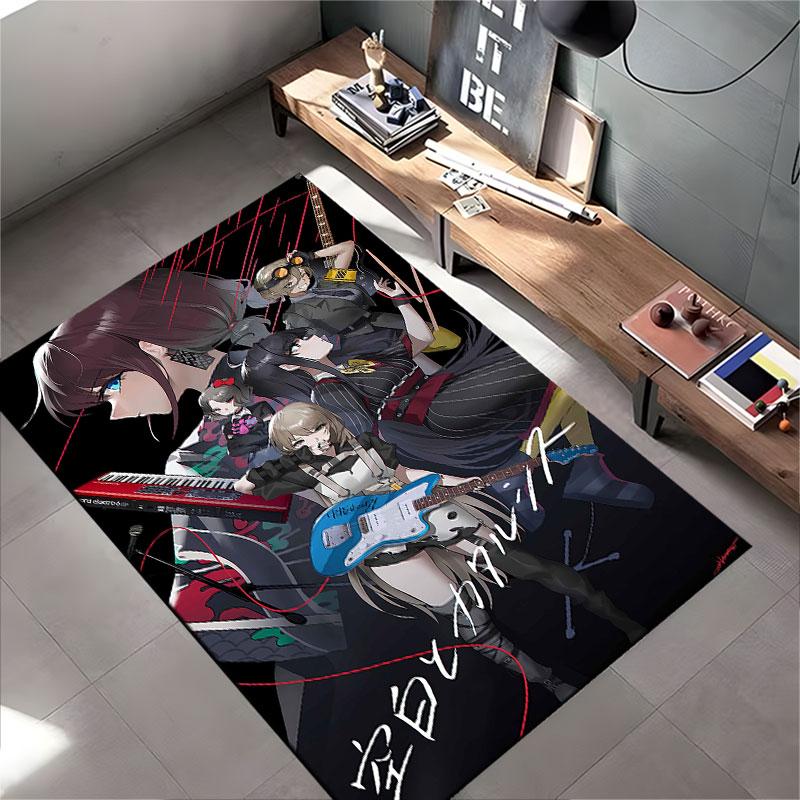 Anime Band Theme Rock Carpet suitable as a non-slip mat for the living room or bedroom sofa