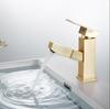 New Basin Faucet Single Lever Pull Out Brass Sink Mixer Tap For Bathroom Basin Water Sink Mixer Gold Brush