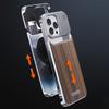 For iPhone 15 Pro Case Aluminium Alloy+Walnut Aromatherapy Protective Phone Cover