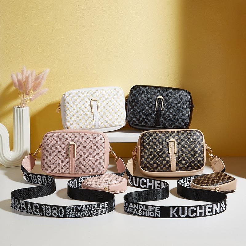 New women's bag fashion two-piece camera bag letter broadband simple printing shoulder messenger bag one generation