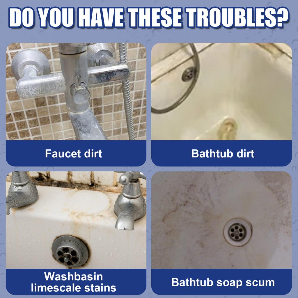 60ML Bathroom Foam Cleaner Spray Powerful Descaling Cleaning Foam Cleaning Agent for Bathtub Toilet Shower Sink Glass Ceramic