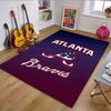 Atlanta Braves Logo with USA Flag Theme Patterned Carpet, Non Slip Mat Suitable for Living Room and Bedroom Sofas
