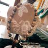 About 45 Cm 12mm Light Gold Coffee Dark Coffee Gray Coffee, Green Coffee Particles Knotted Maillard Bead Necklace