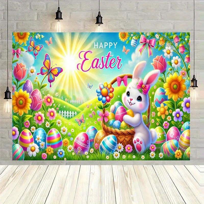 1 Easter Greeting Card Background, Suitable for Home Decoration, Parties, Studios, Homes and Gardens, Multi-functional