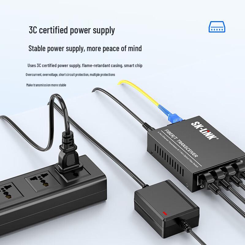 SK-LINK Gigabit Tek Modlu Tek Fiber Optik Dönüştürücü Seti