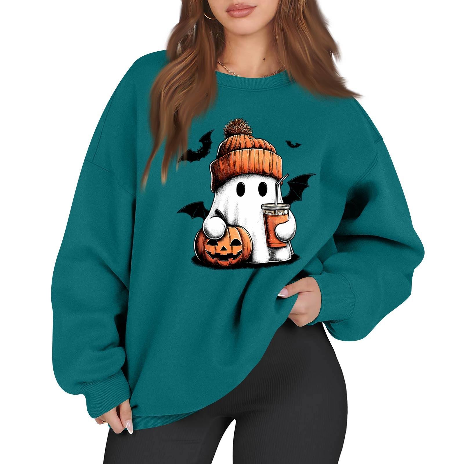 

Жіноча повсякденна модна толстовка з різдвяним принтом і круглим вирізом з довгим рукавом L