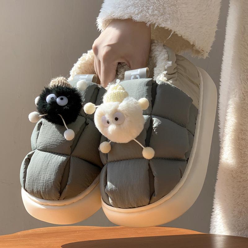 Women's Winter Slippers - Warm Velvet Lined Thick Sole for Indoor Comfort
