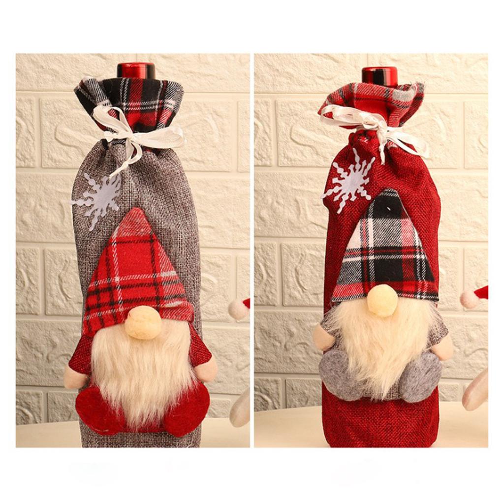 Vánoční obal na láhev vína Santa Claus vzor Držáky na láhev šampaňského Potah na stůl dekorace dárek
