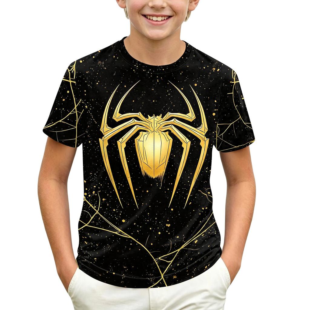 Kids' Short Sleeve Neck T-Shirt with Graphic Print for Casual Daily Wear