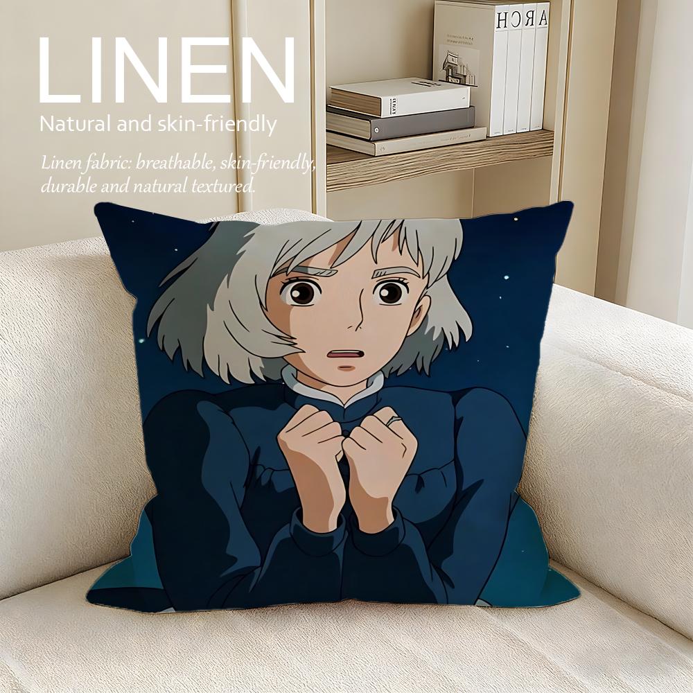 Anime Nomadic Castle Cushion Cover Pillowcase Set Pcs x x Breathable Washable Sofa Cushion Cover