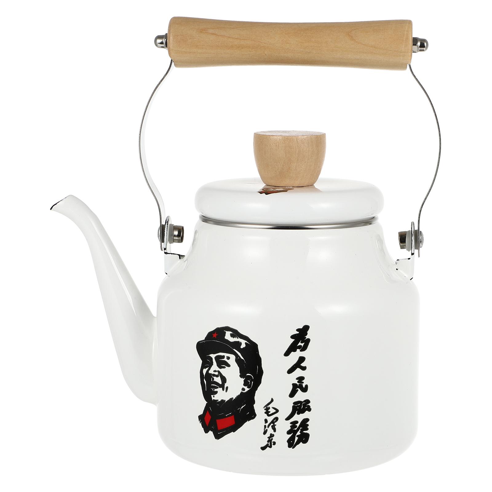 

1,5 л эмалированный чайник для воды, нагревательный чайник для плиты, кипящий кофе, чайник для индукционной плиты, газовой плиты, кухонные принадлежности белый