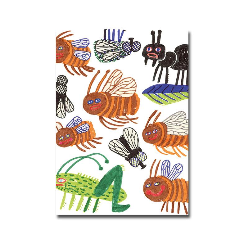 

Colourful Pineapple Poster Insects Print Nursery Canvas Painting Educational Wall Art For Kids Room Home Decor Bedroom Picture 21x30cm No Framed