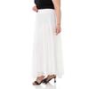 Women's Plus Size Elastic Waist Flared Lined Chiffon Long Skirt