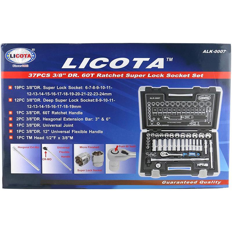 LICOTA 1/4" & 1/2" Ratchet Wrench Socket Set, USA Imported