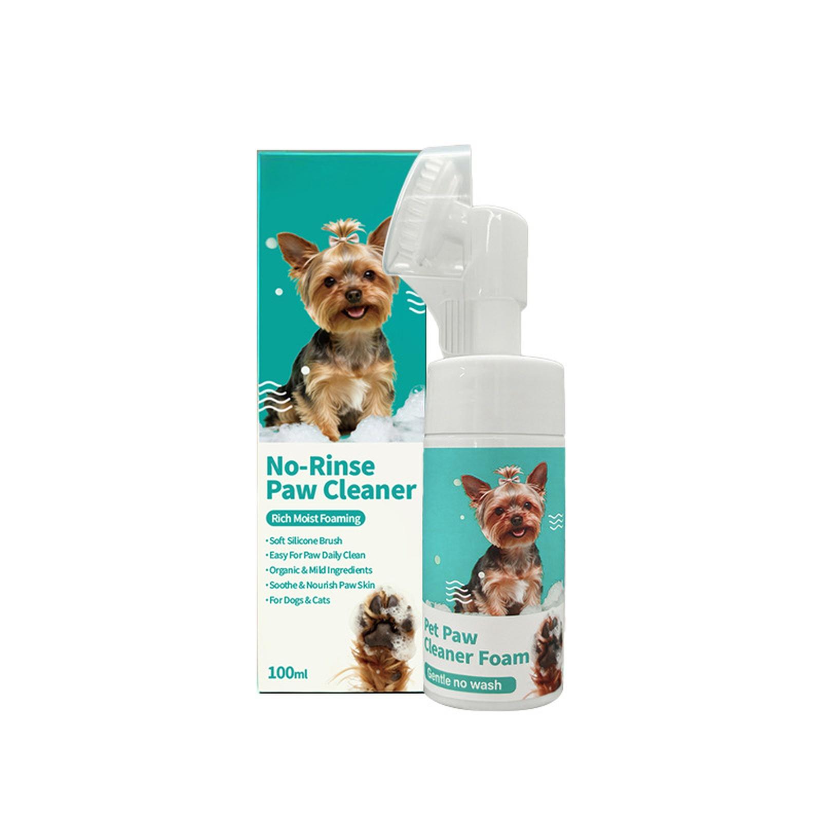 

Biaccrss No-Rinse Foaming Pet Cleaner for Dogs & Cats, 100ml Foot Washer with Built-in Brush100 one size зелений