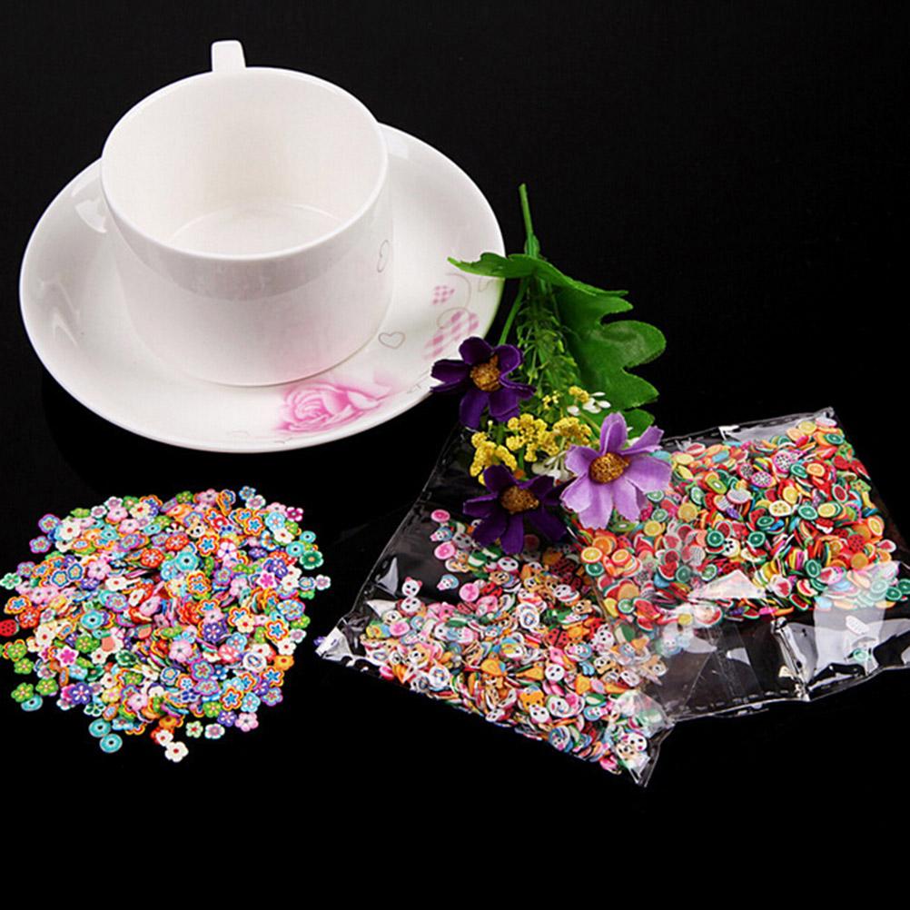 1000Pcs Nail 3D Letter Fragments Of Polymer Clay Stickers Gel Tips