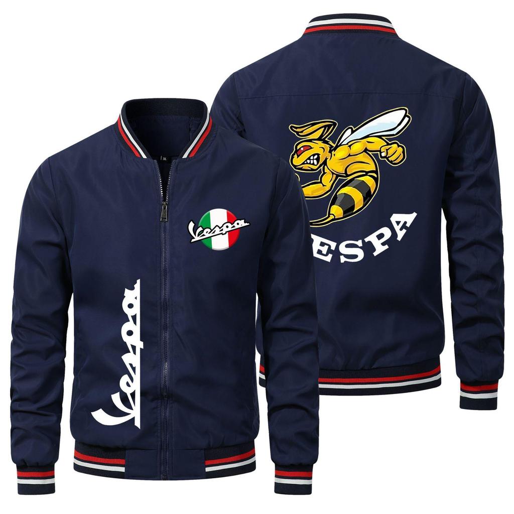 Men's Spring 2025 Lightweight Motorcycle Baseball Jacket with Car Logo