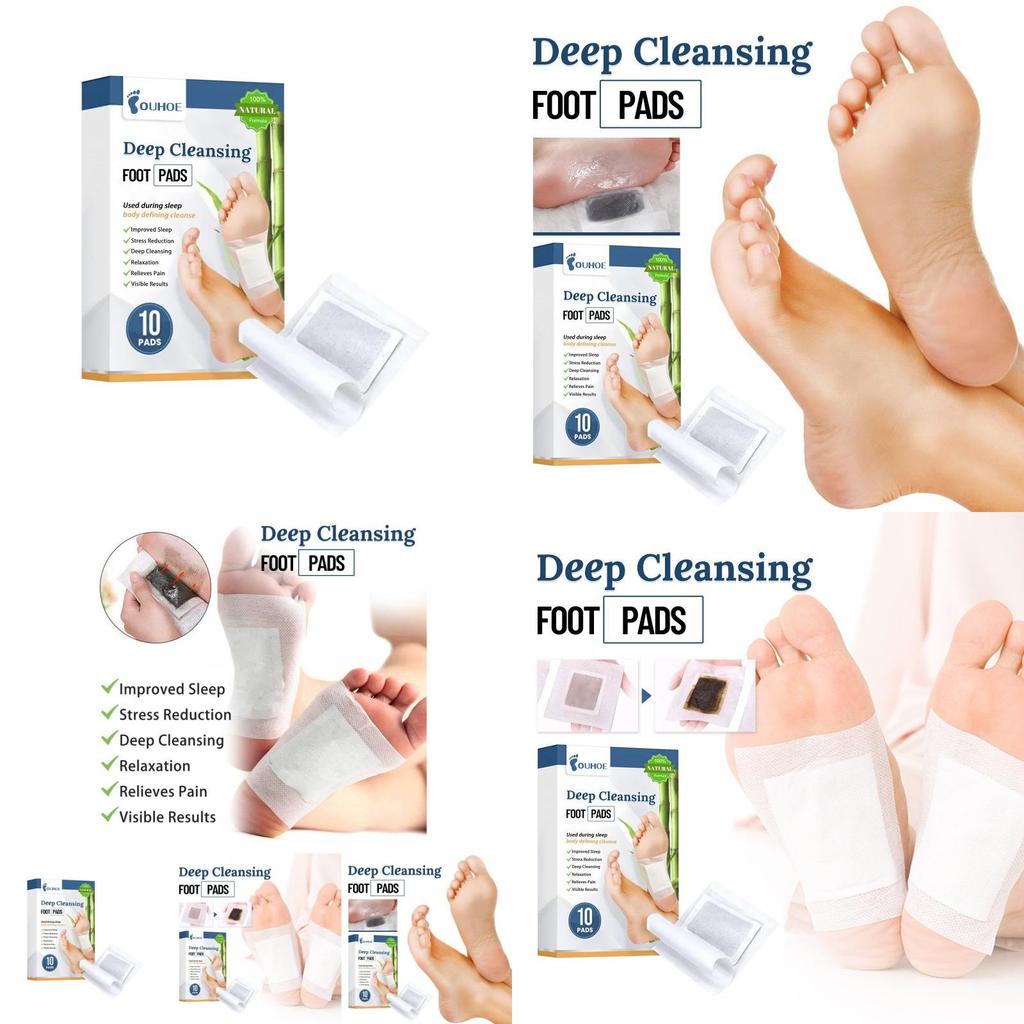 Ouhoe Deep Cleansing Foot Pads Relaxing Foot Care For Stress Relief And Detoxification 10 Pieces
