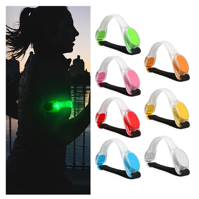 LED Light Up Armband Reflective Adjustable Wearable Silicone Running Belt Strap