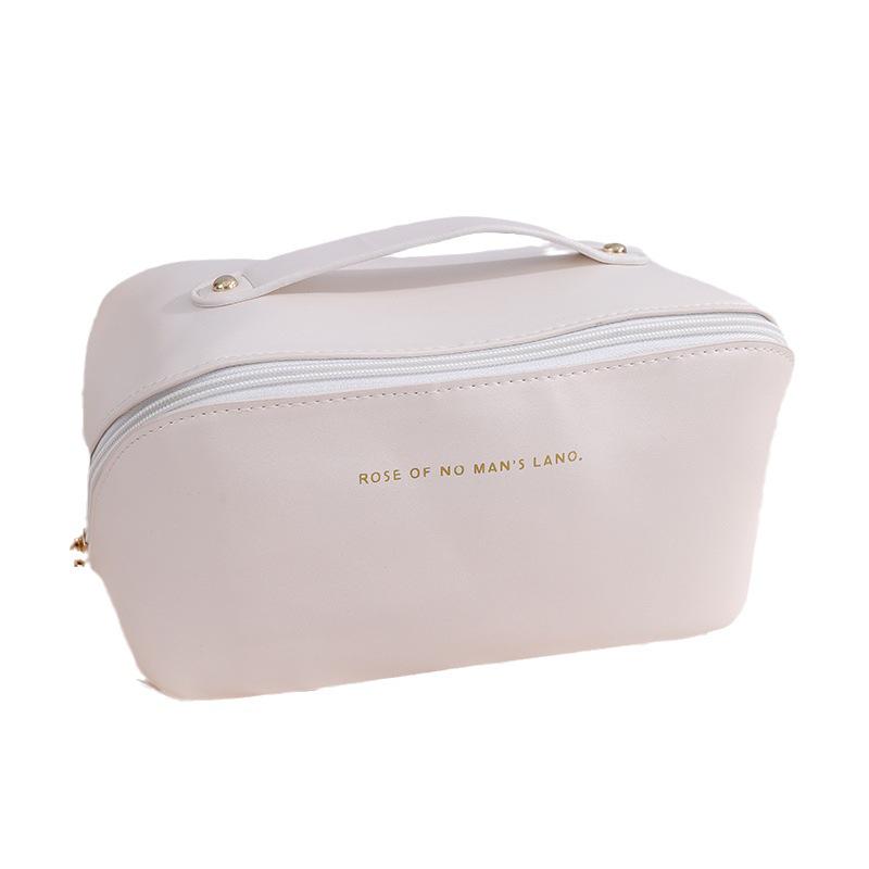 PU Leather Pillow Makeup Bag - Portable, Large Capacity Skincare Storage for Influencers