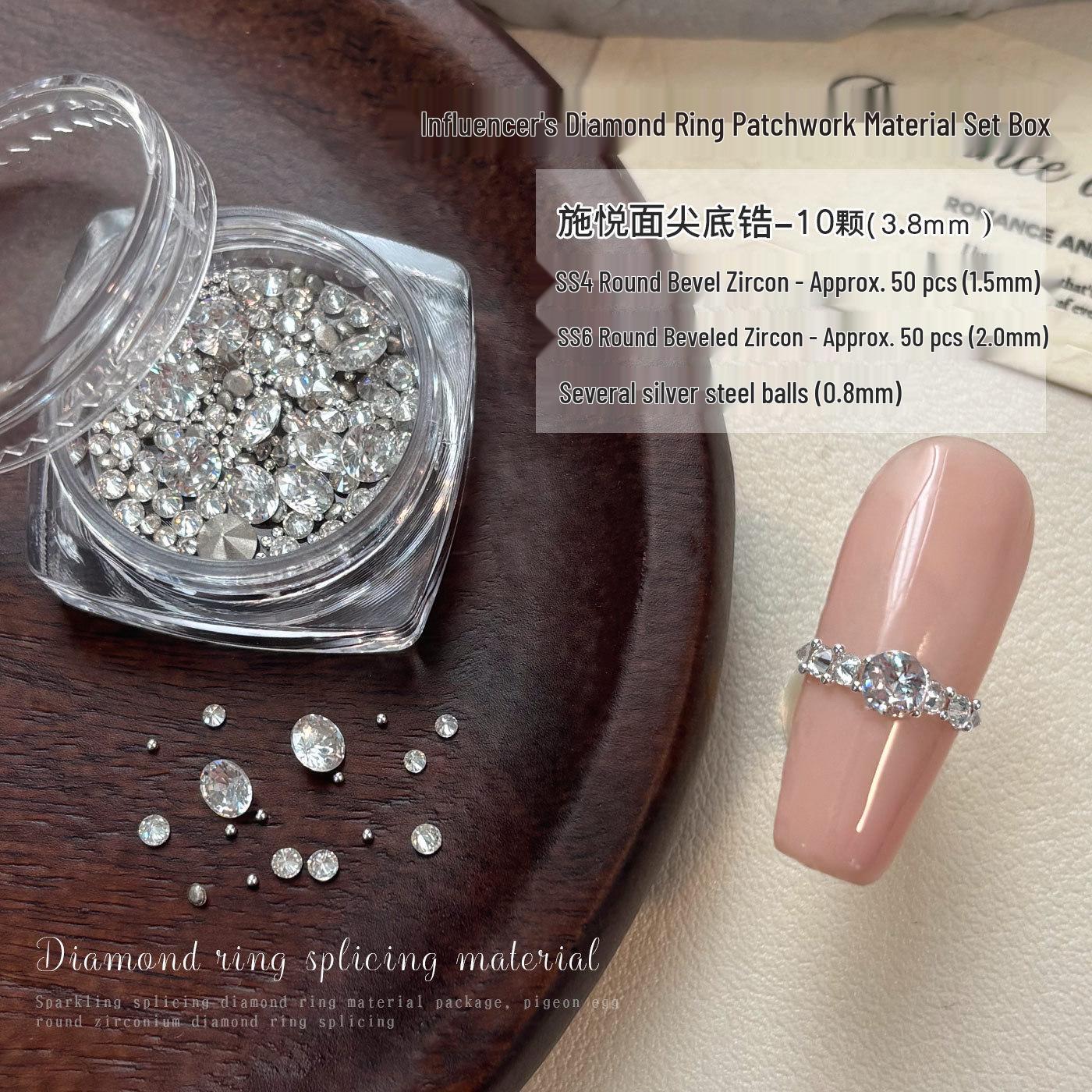 Zirconia Pave Diamond Ring & Nail Art Super Sparkle Accessories