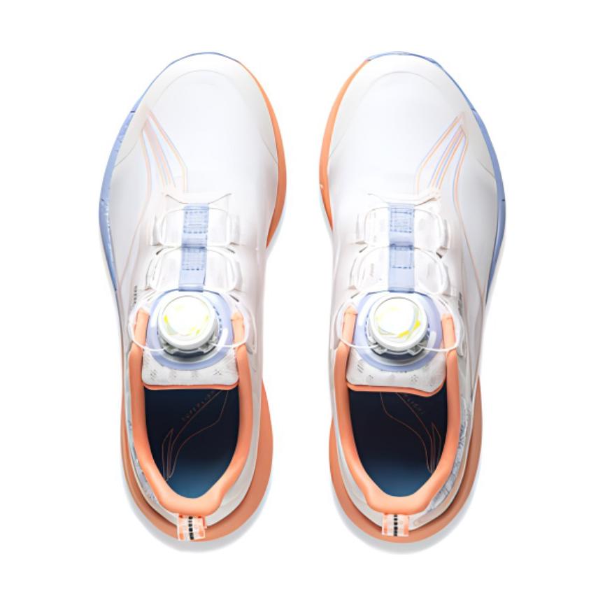 Li Ning Kids Ultra Light 21 Comfortable Soft Sole Non Slip Shock Absorption Low Top Running Shoes Kids Running Shoes White Pink YKFU012-8