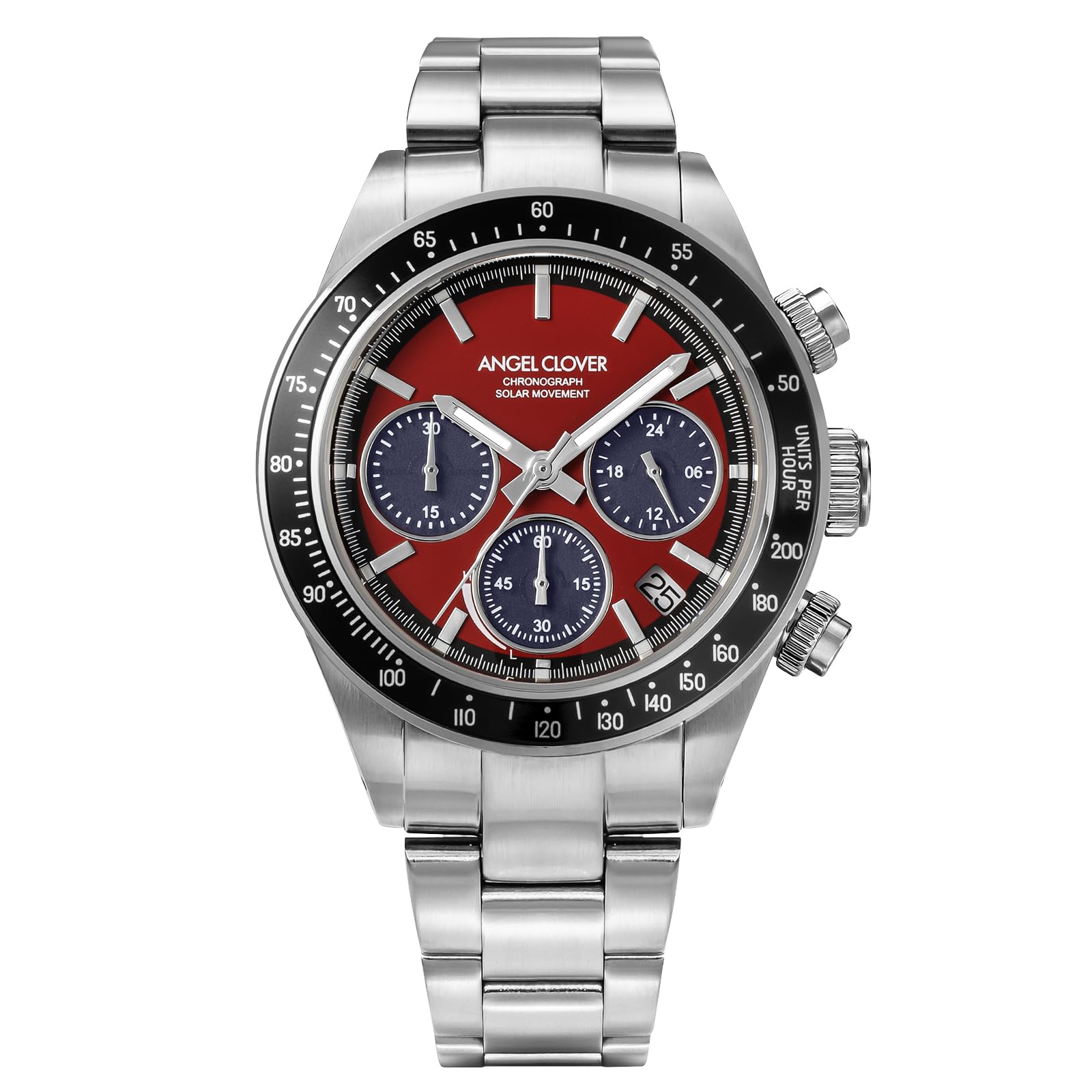 

AngelClover Timecraft Solar Solar 10 ATM Water Mineral Red Watch, Battery, Resistance, Glass, Dial, TCS40SRE, Men s [Authentic]