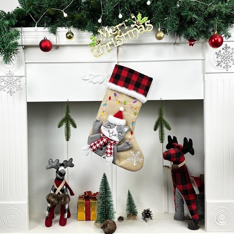 Christmas Socks Gift Bag Christmas Tree Ornaments Snowman Christmas Tree Pendant