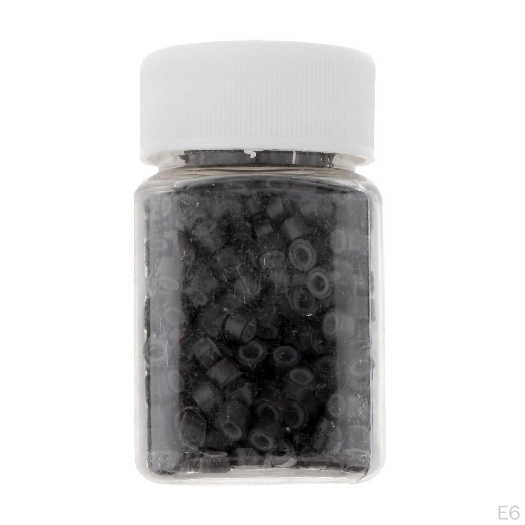 500PCS 3x3mm Silicone Micro Rings Beads Links for Hair Extensions