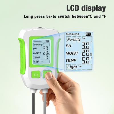 Soil Tester LCD Backlight Soil Detector 3/5 In 1 Soil PH Moisture Fertility Sunlight Moisture Analyser for Greenhouse Garden