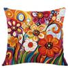 Bohemian Colorful Floral Print Pillow Covers Polyester Cushion For Sofa Bed Car Home Decor Daily Use Living Room Bedroom
