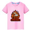chicken jockey Kawaii t shirt for kids boy 10year 100%Cotton Print Cartoon Tops Anime Short Tees kids clothe girls y2k one piece