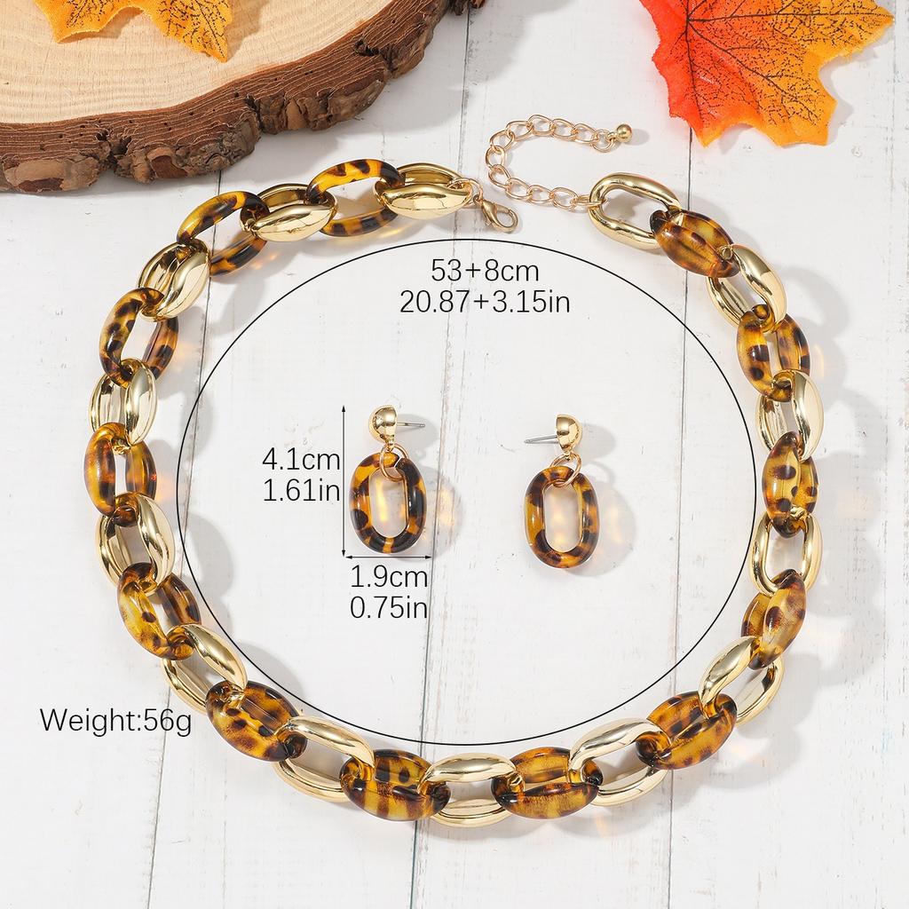 Bohemisk Kedja Kreativt Halsband Örhängen Kvinnor Chunky Choker Smycken Gåva