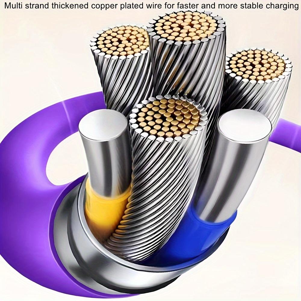 2pcs 4-in-1 100W Max Fast Charging Cable, Multi-Port Charging with Ccolor Light, for IPhone 14/13/12/11Pro Max/XS/XR/8/7/6/iPad, For, Xiaomi, Oppo