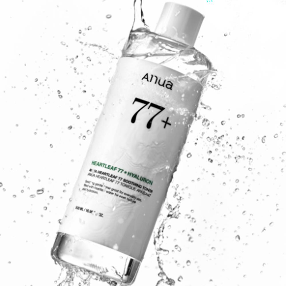 Anua Heartleaf 77 Soothing Toner 500ml + Moist Skin Pack Cotton Pads 1 Pack