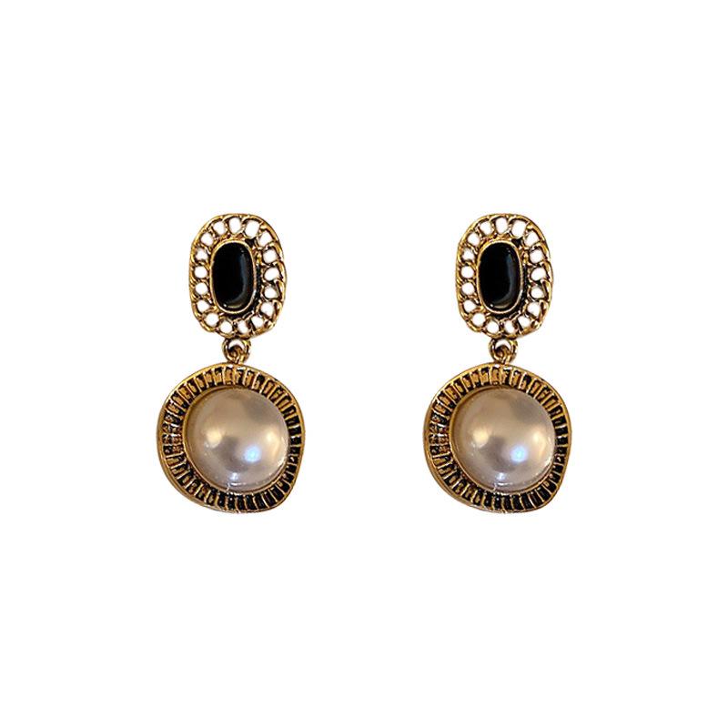 Vintage French Pearl Earrings - Silver Needle Retro Luxury Accessories