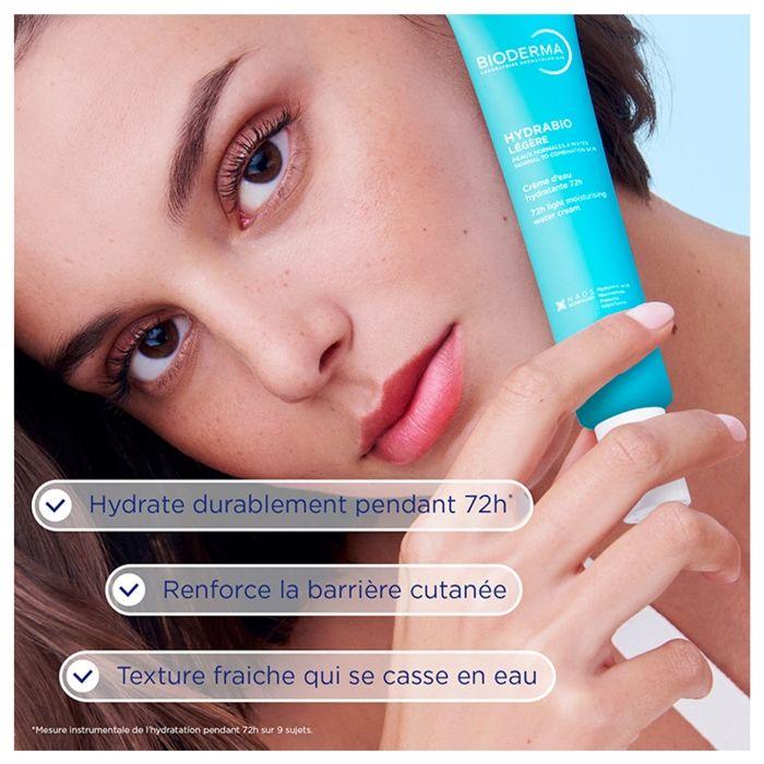 Bioderma Hydrabio Légère Crème d'Eau Hydratante 72H Peaux Normales à Mixtes 40 ml