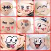 2Pcs Cute Cartoon Expression Pregnant Facial Stomach Belly Sticker Photo Prop