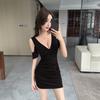 Nightclub women's clothing nightclub temperament hip-wrapped short skirt off-the-shoulder overalls sexy dress