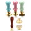 Wood Wax Sealing Stamp Handle Brass Sealing Wax Stamps Head Retro Rosewood Handle Wax Seal Copper Head For Scrapbooking Decor