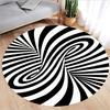 3D Вихровий Оптичний Ілюзійний Килимки Пастки Килимки для Зони Нековзні Круглі Килимки Килими для Вітальні Короткий Плюшевий Вихровий Килим